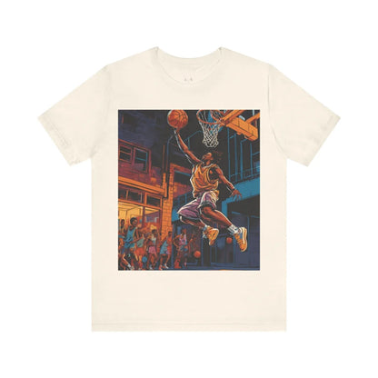 Dunk With Style - Urban Modern Black Man Basketball Unisex Jersey Short Sleeve Tee Natural / S