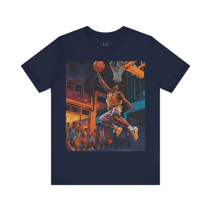 Dunk With Style - Urban Modern Black Man Basketball Unisex Jersey Short Sleeve Tee Navy / S T-Shirt