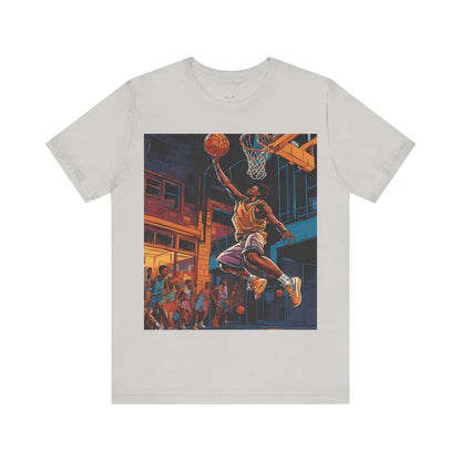 Dunk With Style - Urban Modern Black Man Basketball Unisex Jersey Short Sleeve Tee Silver / S