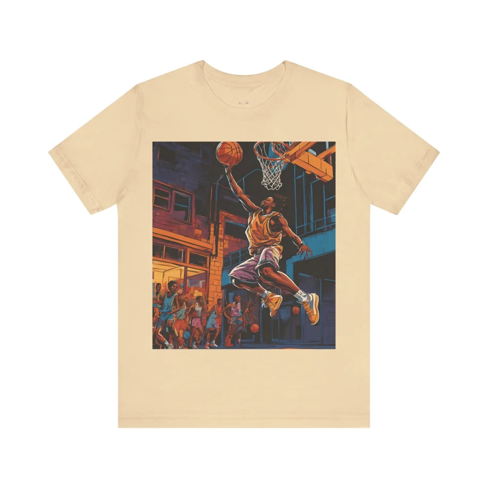 Dunk With Style - Urban Modern Black Man Basketball Unisex Jersey Short Sleeve Tee Soft Cream / S