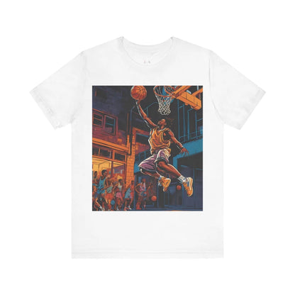 Dunk With Style - Urban Modern Black Man Basketball Unisex Jersey Short Sleeve Tee White / S T-Shirt