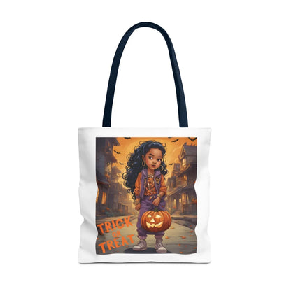 Halloween Tote Bag - Trick Or Treat Young Girl Walking Down Street Bags