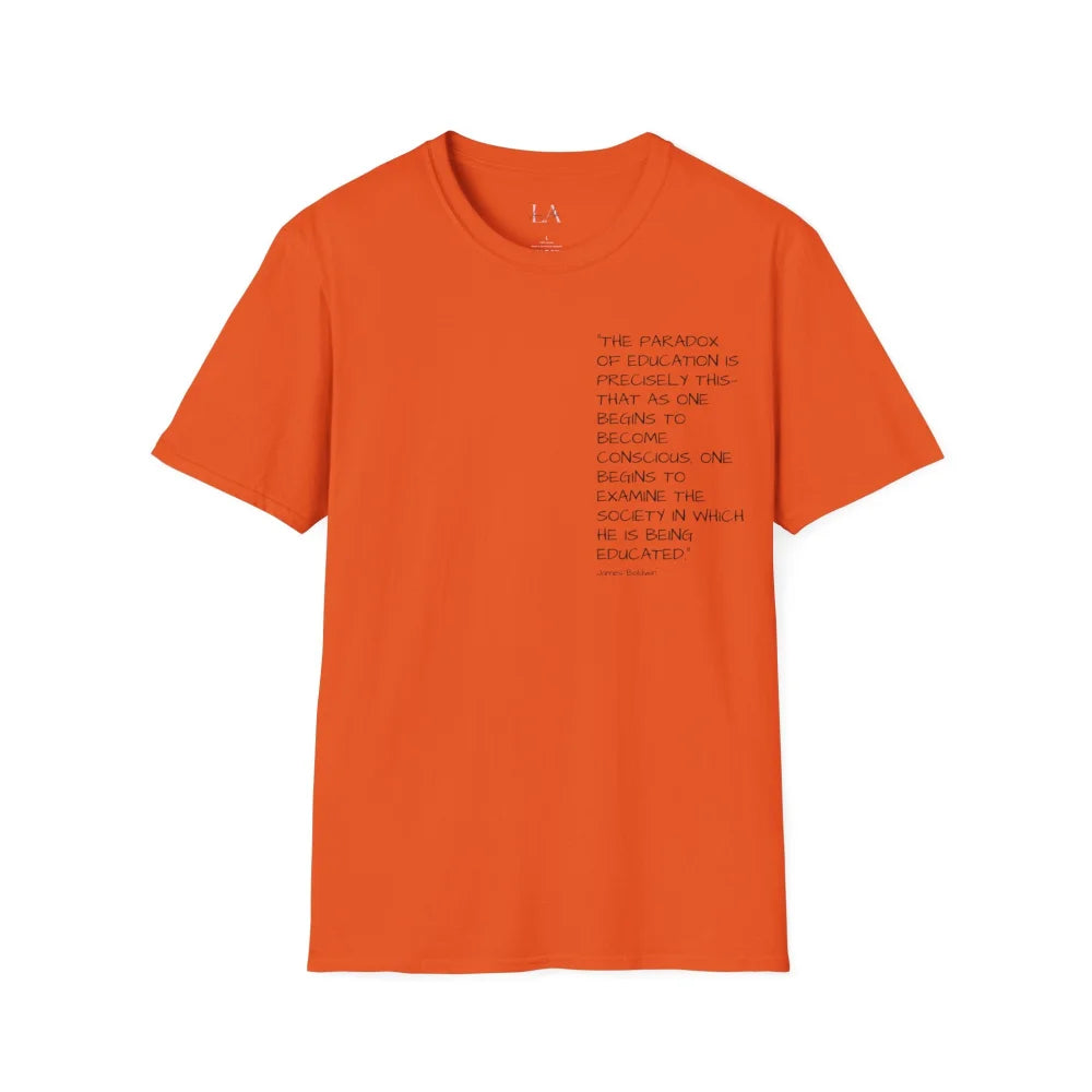 Knowledge and consciousness Unisex Softstyle T-Shirt Orange / S T-Shirt