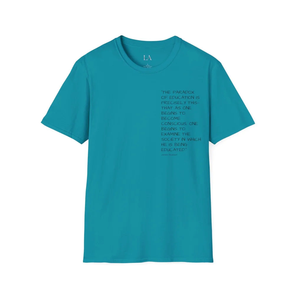 Knowledge and consciousness Unisex Softstyle T-Shirt Tropical Blue / S T-Shirt